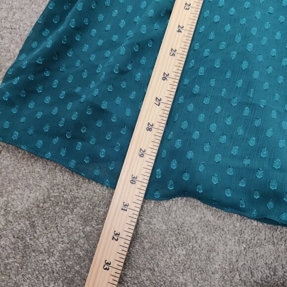 Motherhood Maternity Women's Swiss Polka Dot Tunic Top in Green Size XL Sheer - Picture 8 of 9